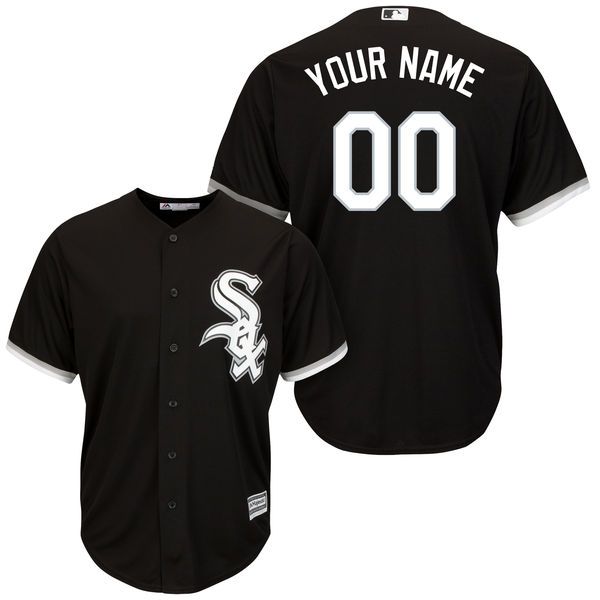 Men Chicago White Sox Majestic Black Alternate Cool Base Custom MLB Jersey